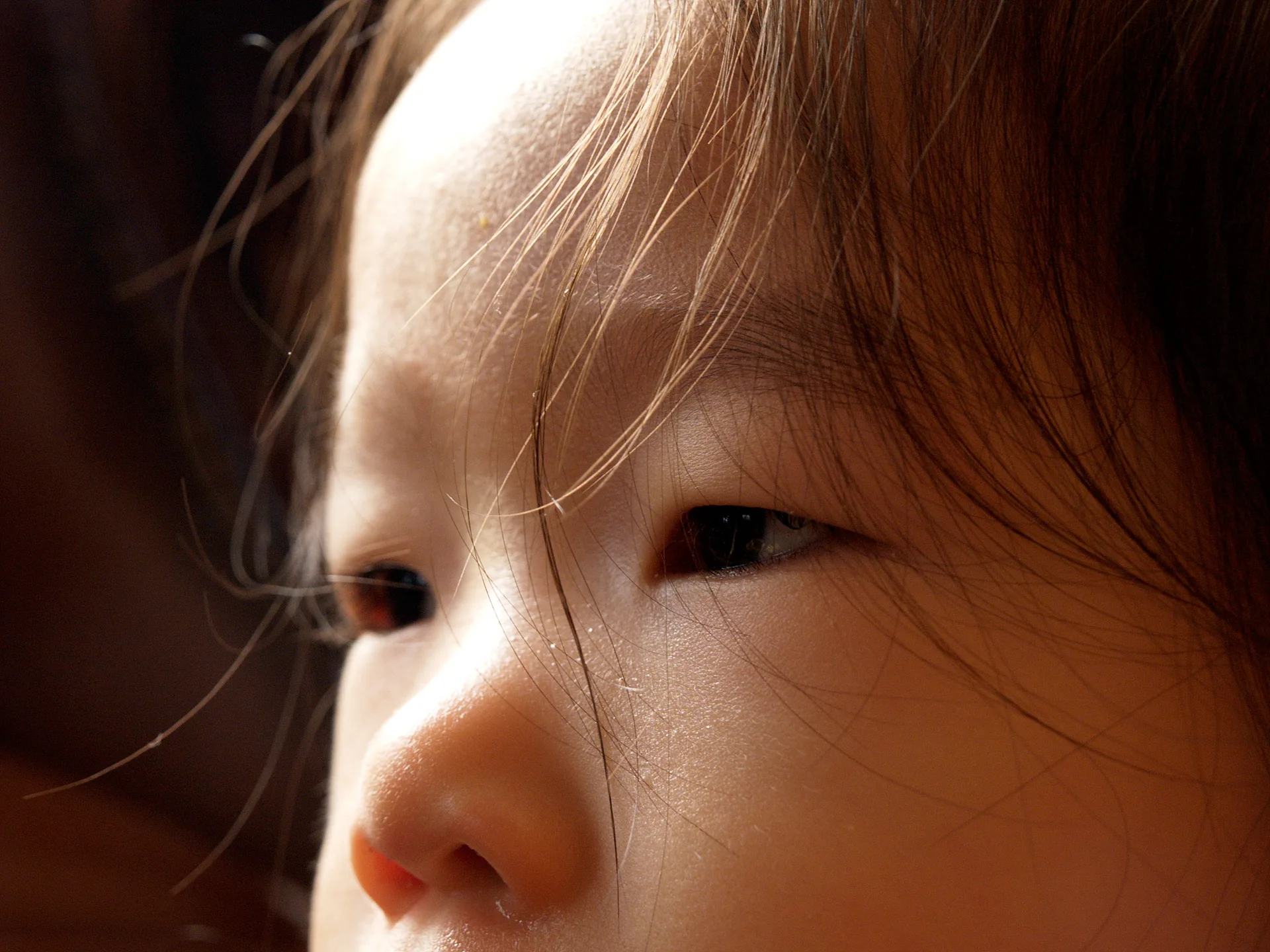 햇살 아래 빛나는 아이의 순수한 눈망울 · 2007-12-30