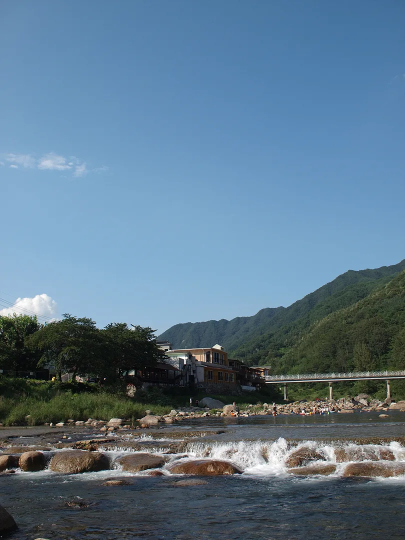 푸른 산과 맑은 계곡물이 어우러진 여름 풍경 · 2009-08-22