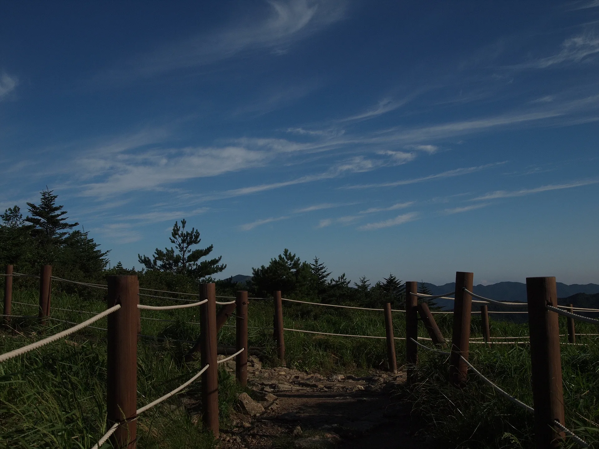 푸른 하늘 아래 펼쳐진 고요한 산책로 풍경 · 2009-07-22